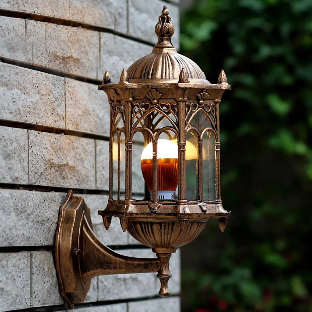 Antique Lantern Wall Lamp Sconce Porch Lamp Garden Outdoor Exterior Wall Light