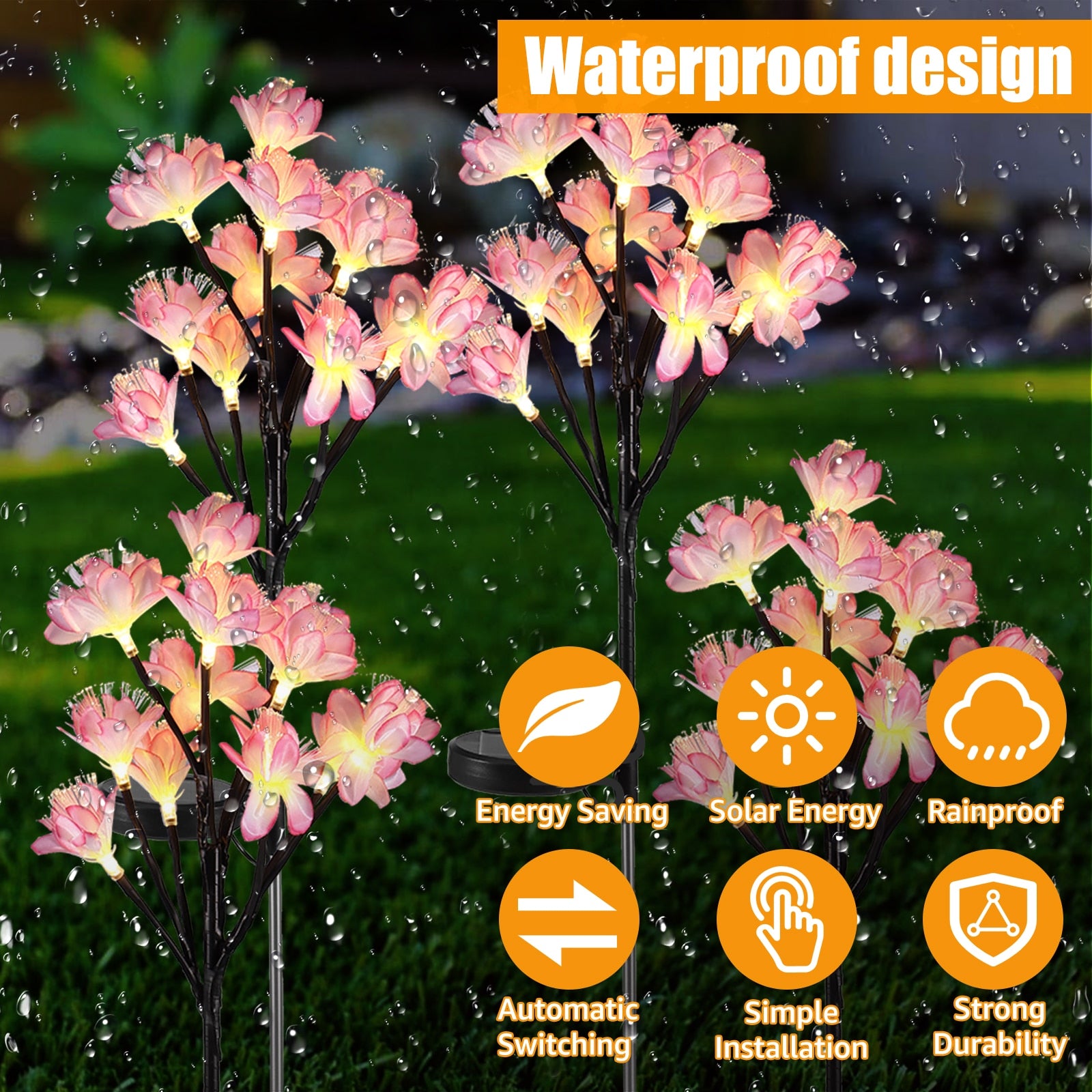 2/4Pcs Solar Lotus Stake Light Realistic - justforyoushopping23