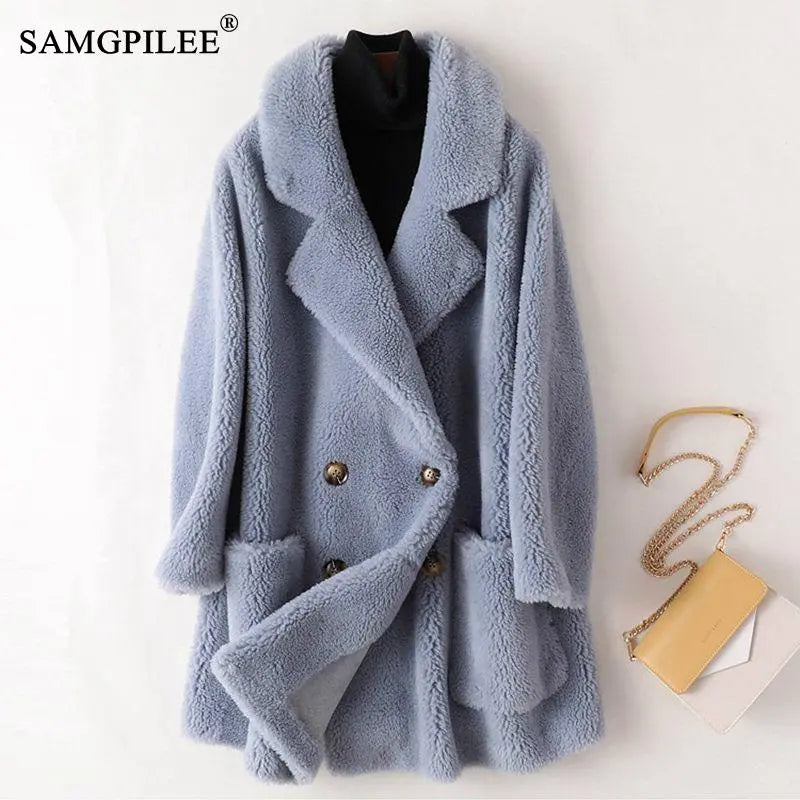 High Quality Australian Women's Wool Coats Thick Warm Elegant