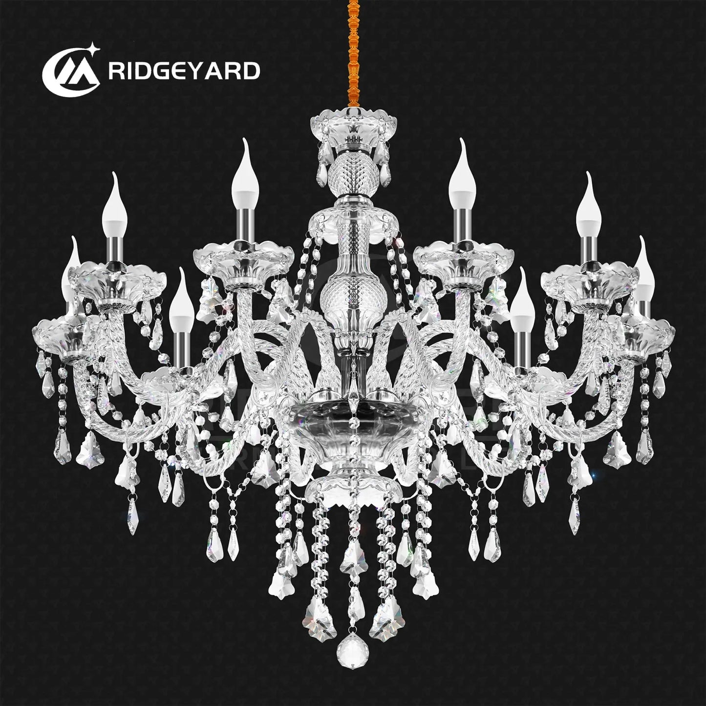 Ridgeyard 4-18 Arms K9 Crystal Chandelier Modern Luxury Boutique Country Style For Hallway Living/Dining Room Bedroom Home Light