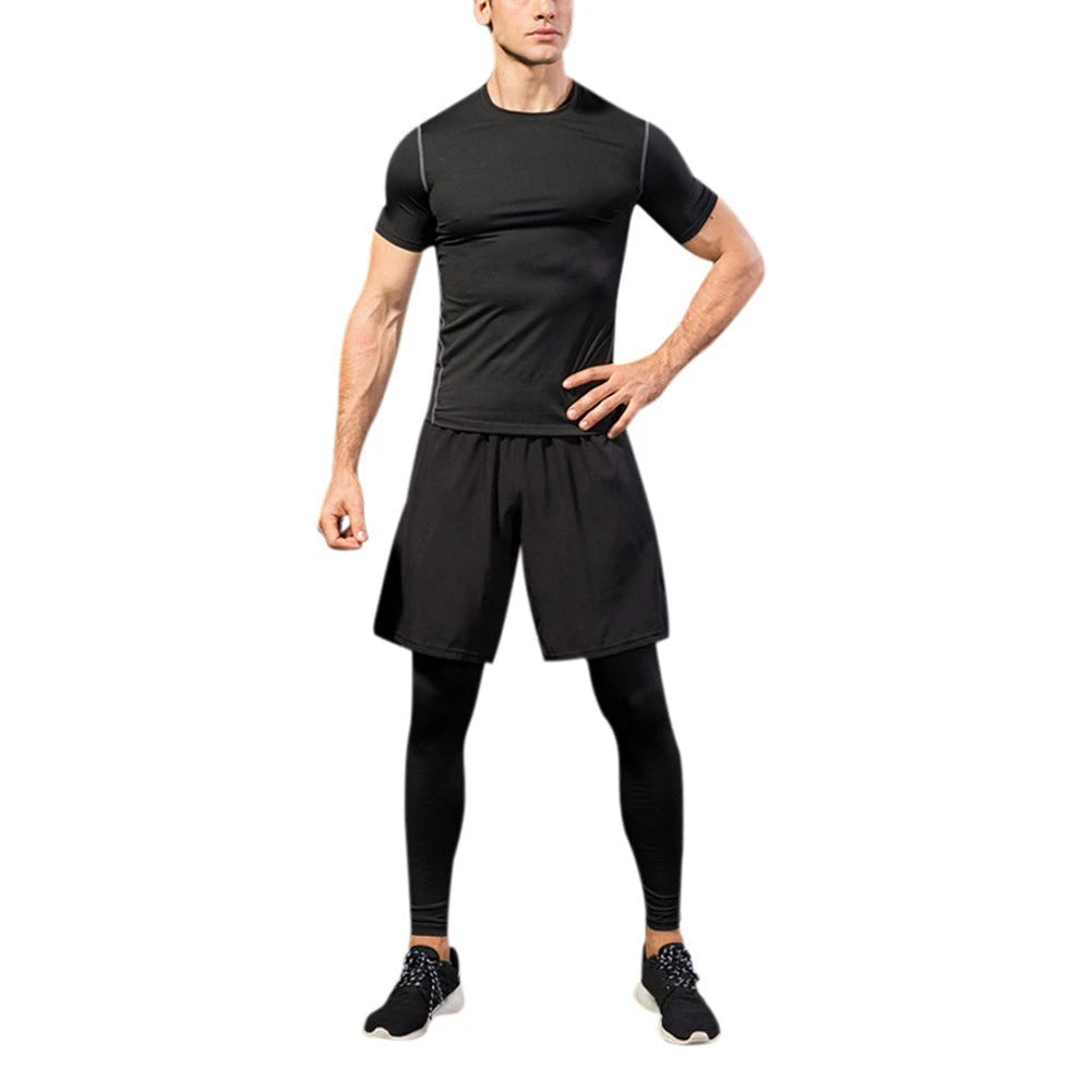 Compression Men's 2 in 1 Leggings Jogging Pants