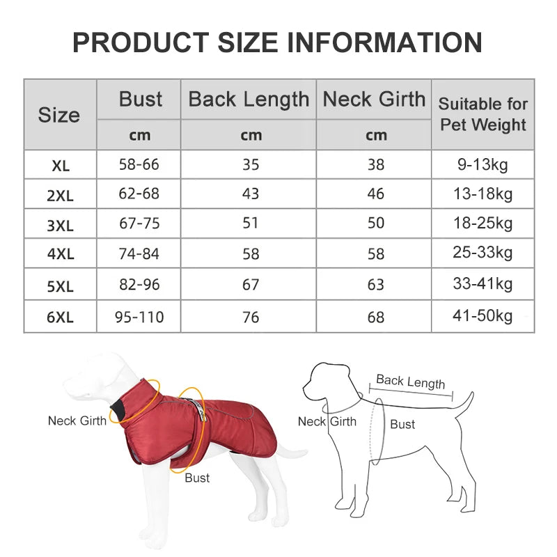 Winter Warm Dog Clothes Pet Down Jacket Thicken Dogs Coat Windproof  for Medium Large