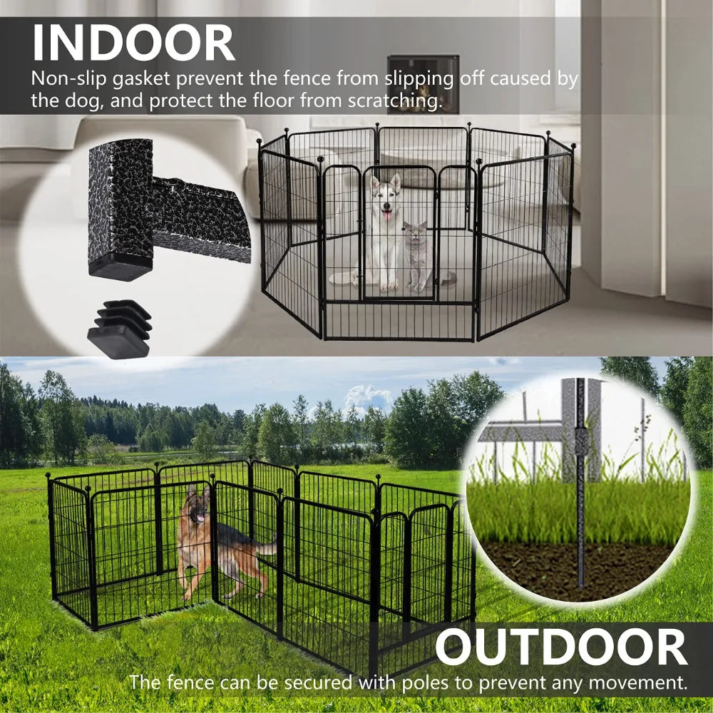 2024 New Dog Playpen 8/16 Panels, Heavy Duty Puppy Playpen, Foldable Dog Fence, Pet Playpen with Door