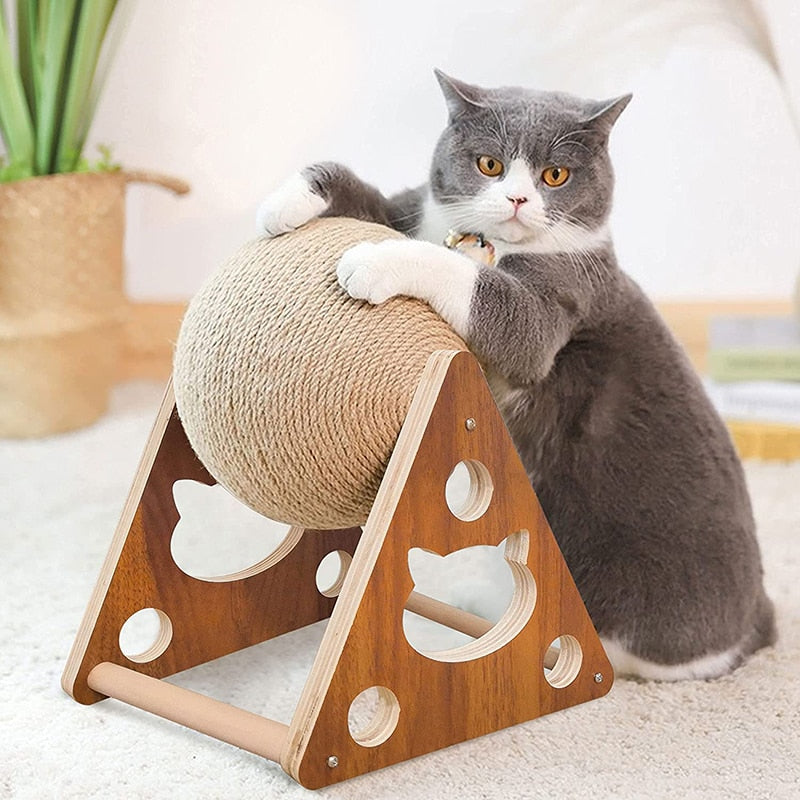 Cat Toy Interactive Cat Scratcher Board Kitten Sisal Rope Ball - justforyoushopping23