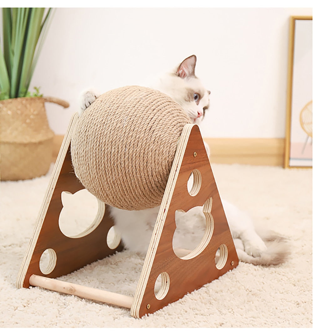 Cat Toy Interactive Cat Scratcher Board Kitten Sisal Rope Ball - justforyoushopping23