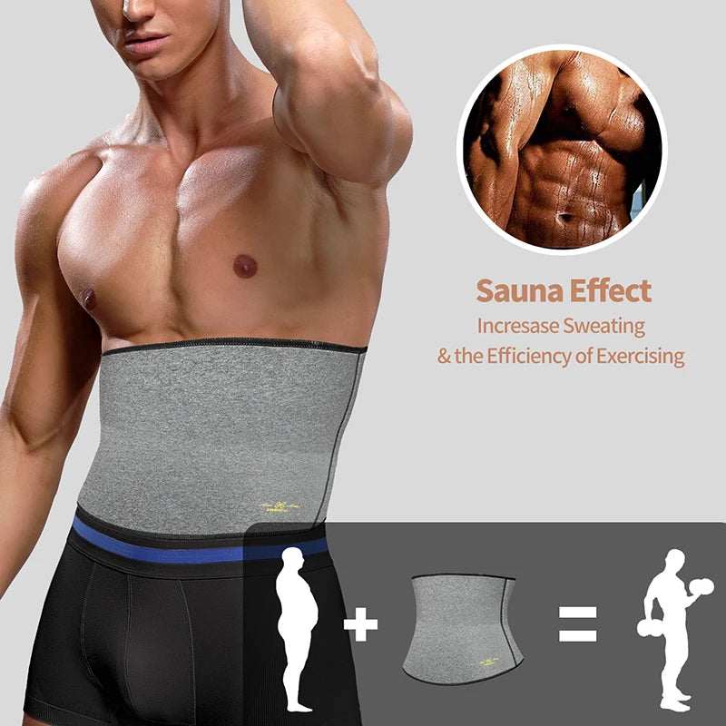 Men's Abdomen Waist Trainer Sauna Body Shaper Sweat Trimmer Belt