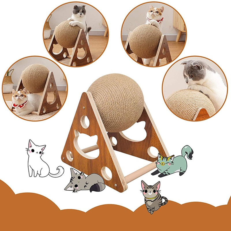 Cat Toy Interactive Cat Scratcher Board Kitten Sisal Rope Ball - justforyoushopping23