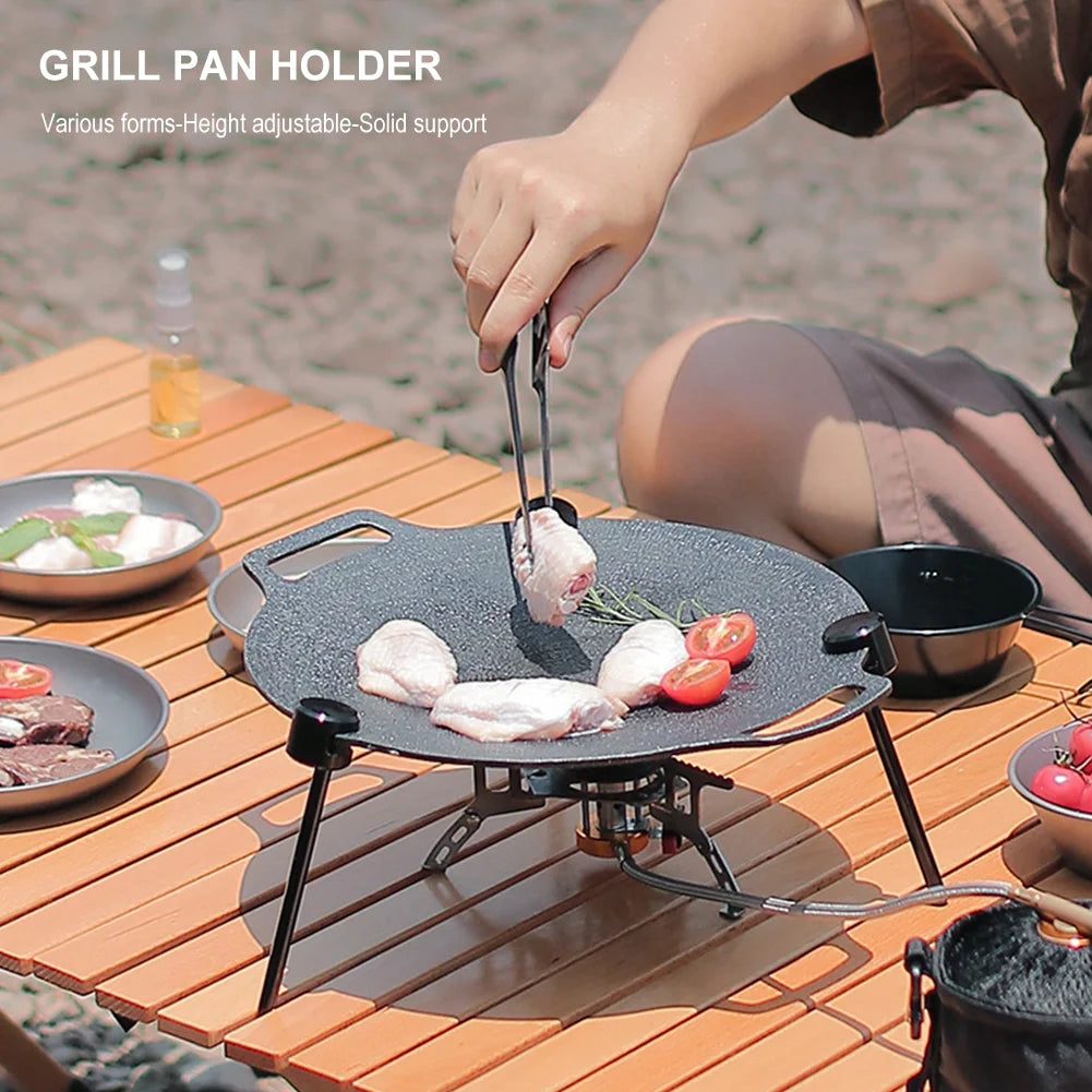 36CM Non-stick BBQ Grill Pan Barbecue Meat Pot Outdoor Travel Camping Bakeware