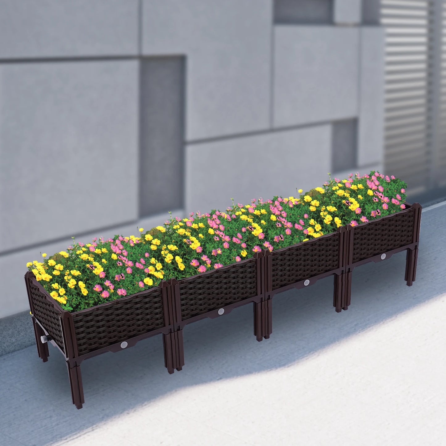 4 Pack Raised Garden Bed Outdoor with Legs, Planter Garden Boxes Outdoor Gardening Planter