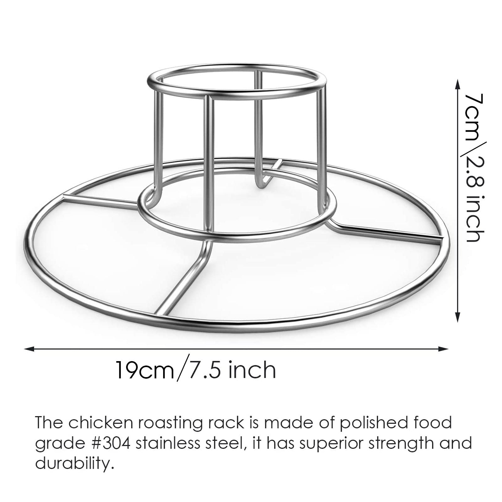 Chicken Grill Stand Stainless Steel BBQ Roasting Holder Beer Can Chicken Rack - justforyoushopping23