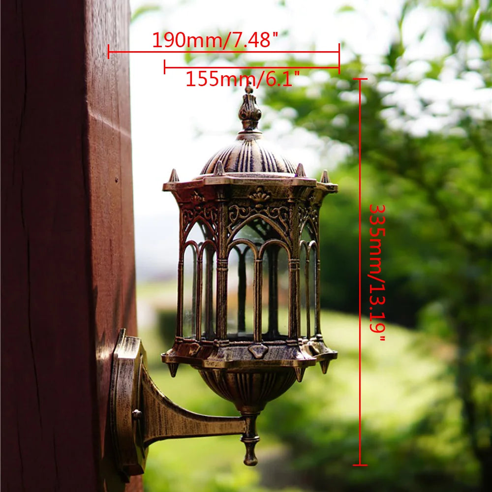 Antique Lantern Wall Lamp Sconce Porch Lamp Garden Outdoor Exterior Wall Light