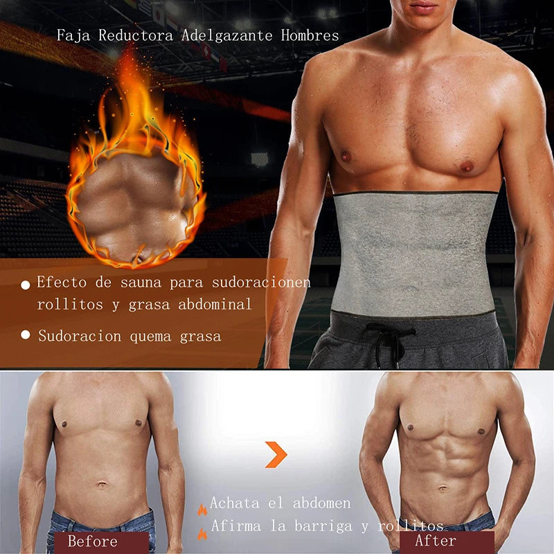 Men's Abdomen Waist Trainer Sauna Body Shaper Sweat Trimmer Belt