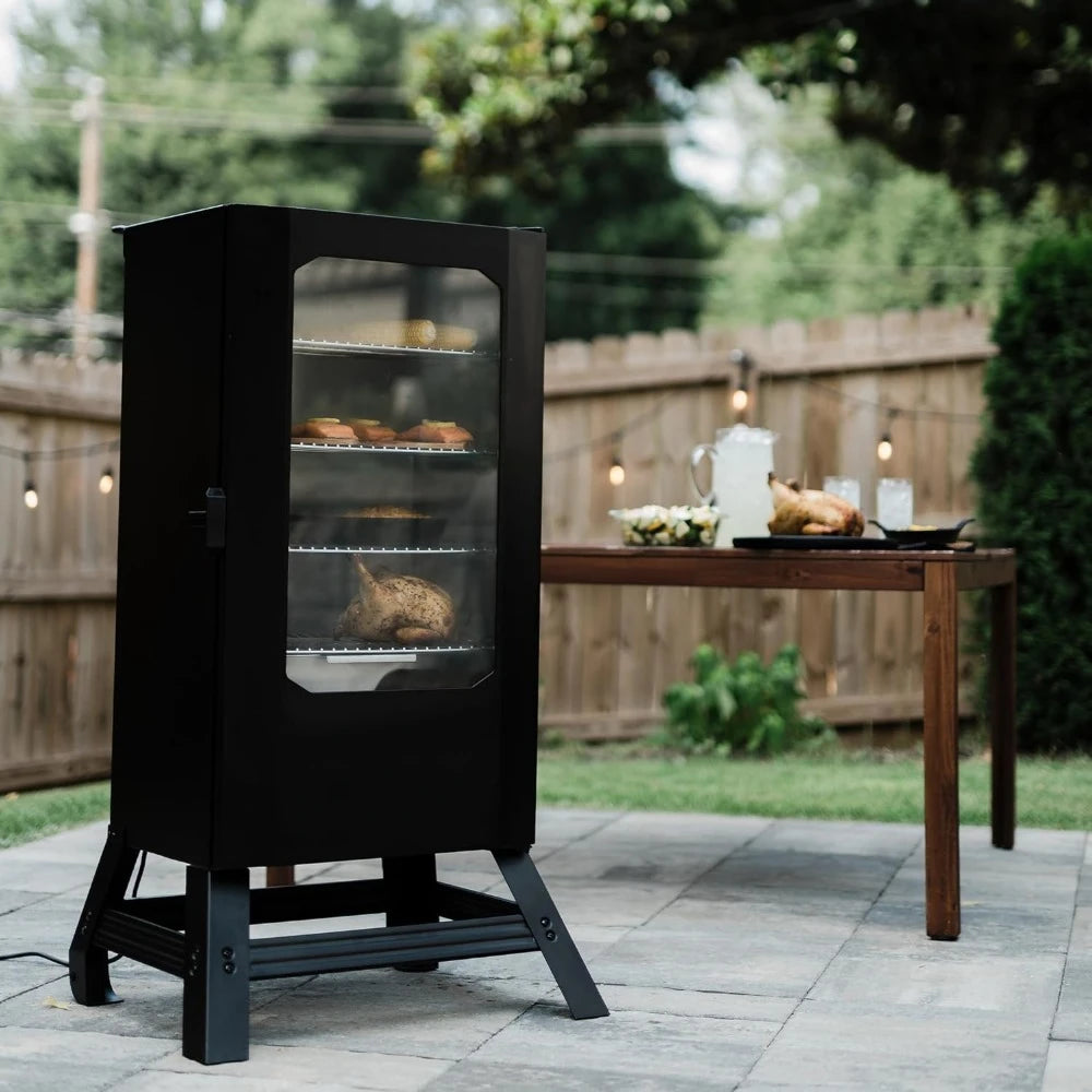 BBQ Smoker, 30-inch Digital Electric Vertical BBQ Smoker, Side Wood Chip Loader and 710 Cooking Square Inches, Electric Grill