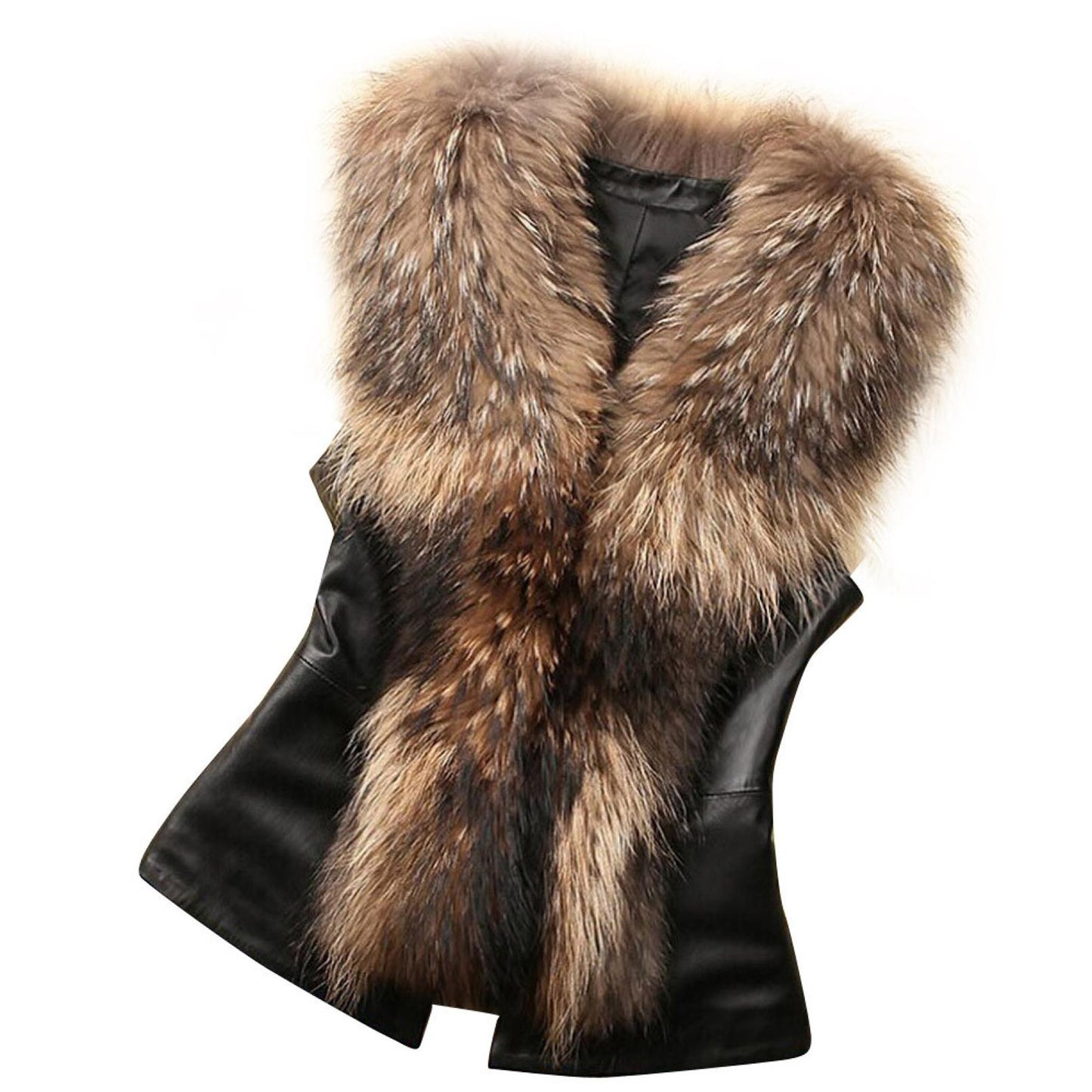 Women's Fur Coat Vest Autumn Winter Warm Jacket Coat Gilet Ladies Sleeveless Waistcoat Outwear