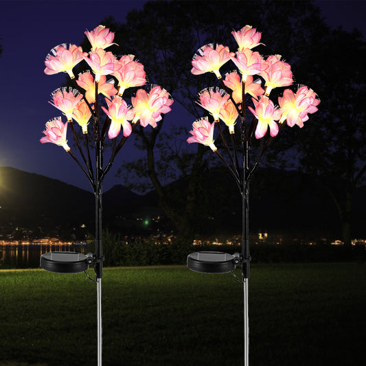 2/4Pcs Solar Lotus Stake Light Realistic - justforyoushopping23