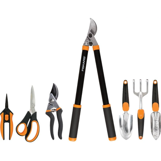 Garden Tool Essentials Set with Steel Blades, 7 Piece Bundle - justforyoushopping23