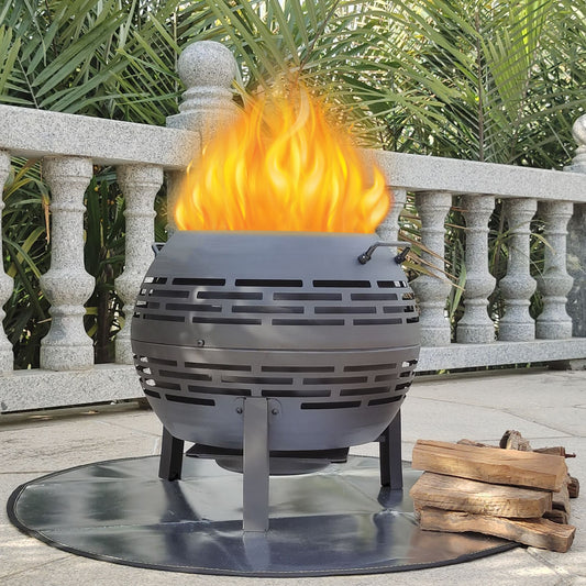 Wood Burning Outdoor Fire Pit - Smokeless, Stainless Steel, Black Finish - justforyoushopping23