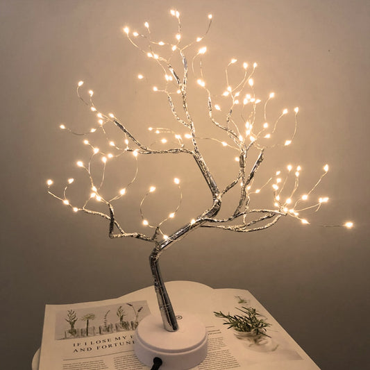 Full Sky Star Golden Leaf Willow Cherry Tree LED Night Light - justforyoushopping23