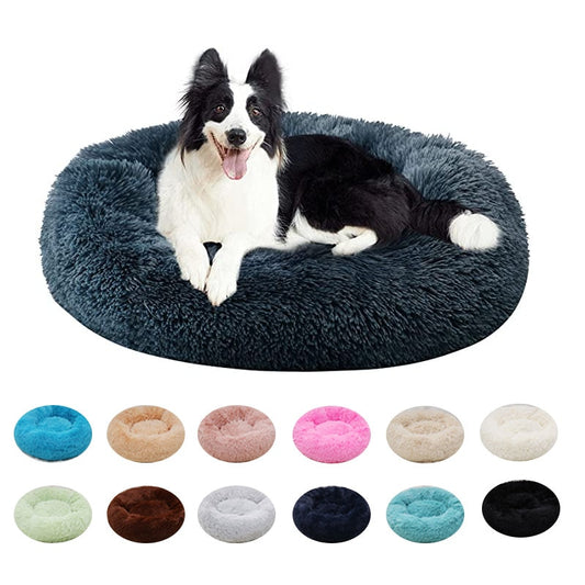 Super Soft Pet Bed Kennel Round Warm Sleep Bag Long Plush - justforyoushopping23